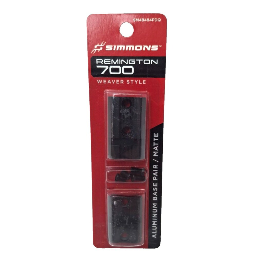 Simmons Remington 700 Weaver Style Aluminum Scope Base Pair Matte Black New